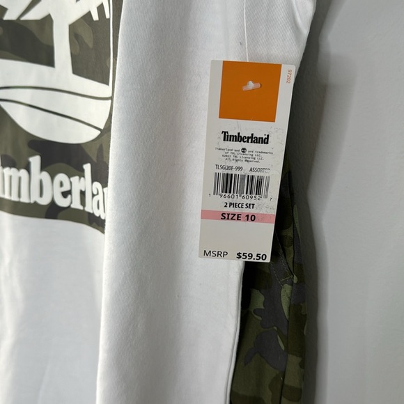 Timberland 2 Piece Set Sleeveless T-Shirt & Camo Short - Picture 3 of 3